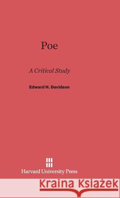 Poe Edward H Davidson 9780674331235 Harvard University Press - książka