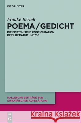 Poema / Gedicht Frauke Berndt 9783110253917 De Gruyter - książka