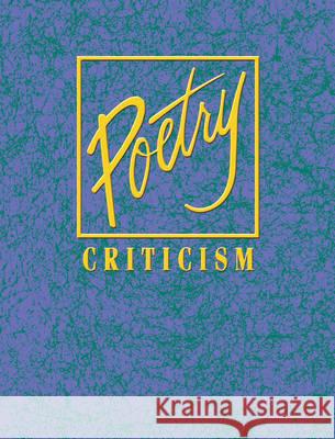 Poetry Criticism  9780787686970 Thomson Gale - książka