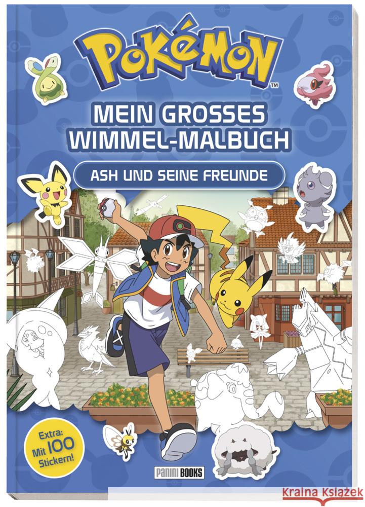 Pokémon: Mein großes Wimmel-Malbuch - Ash und seine Freunde Pokémon 9783833243653 Panini Books - książka