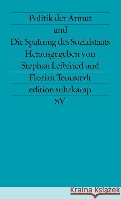 Politik der Armut und Die Spaltung des Sozialstaats  9783518112335 Suhrkamp - książka