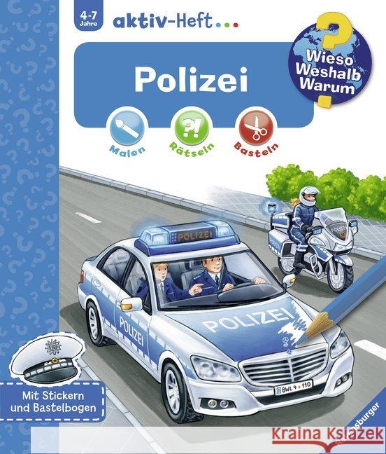 Polizei : Malen, Rätseln, Basteln. Mit Stickern und Bastelbogen  9783473326860 Ravensburger Buchverlag - książka