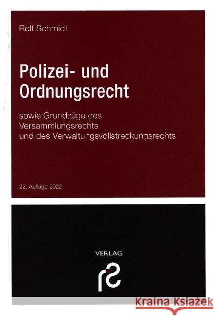 Polizei- und Ordnungsrecht Schmidt, Rolf 9783866512528 Schmidt (Rolf), Grasberg - książka