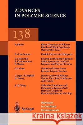 Polymers in Confined Environments Steve Granick K. Binder P. -G De Gennes 9783642083945 Springer - książka