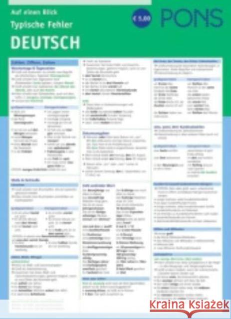 PONS Auf einen Blick Typische Fehler Deutsch : kompakte Übersicht, effizient Fehler vermeiden    9783125627031 Klett (Ernst) Verlag,Stuttgart - książka