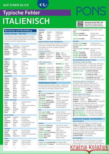 PONS Auf einen Blick Typische Fehler Italienisch  9783125627079 PONS - książka