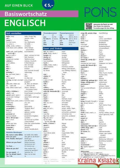 PONS Basiswortschatz Englisch auf einen Blick  9783125626898 PONS - książka