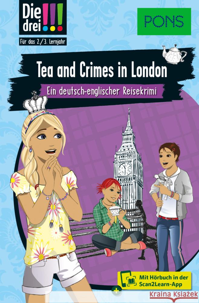 PONS Die Drei !!! - Tea and Crimes in London  9783120101628 PONS - książka