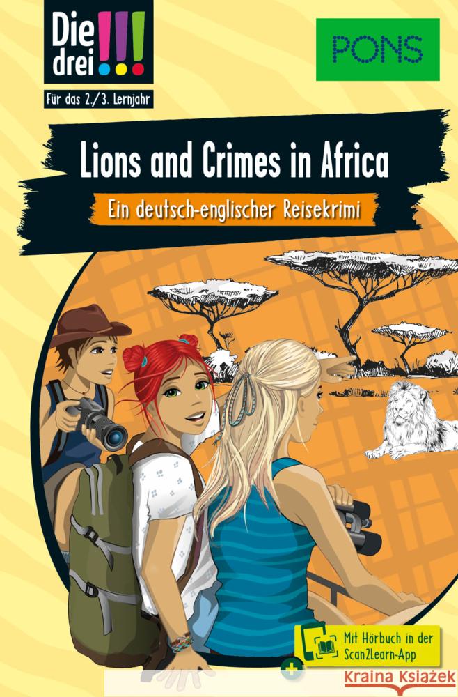 PONS Die Drei !!! Lions and Crimes in Africa Vogel, Kirsten 9783120101642 PONS - książka