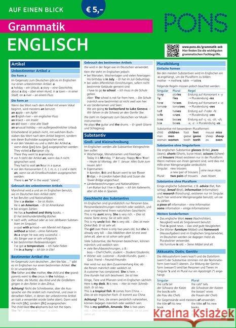PONS Grammatik auf einen Blick, Englisch  9783125618985 PONS - książka