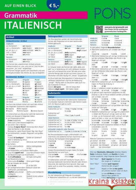 PONS Grammatik auf einen Blick, Italienisch  9783125619067 PONS - książka