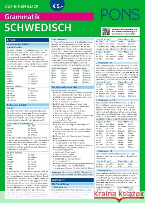 PONS Grammatik auf einen Blick Schwedisch  9783125627987 PONS - książka