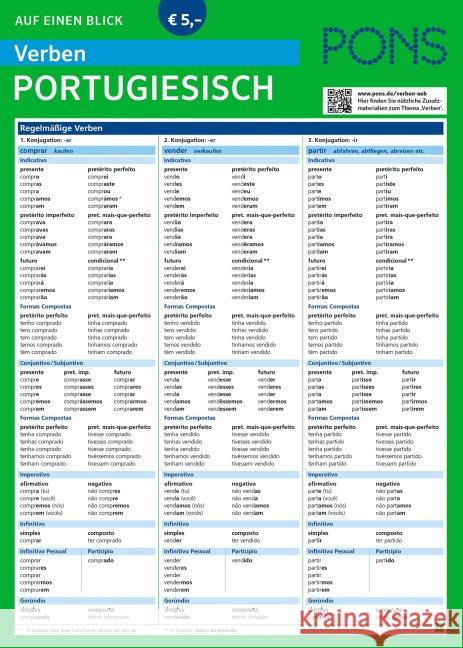 PONS Verben auf einen Blick Portugiesisch  9783125628052 PONS - książka