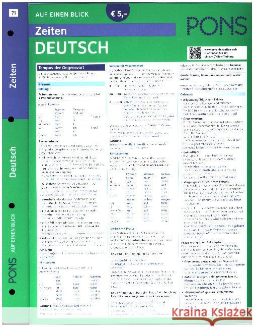 PONS Zeiten auf einen Blick Deutsch  9783125628021 PONS - książka