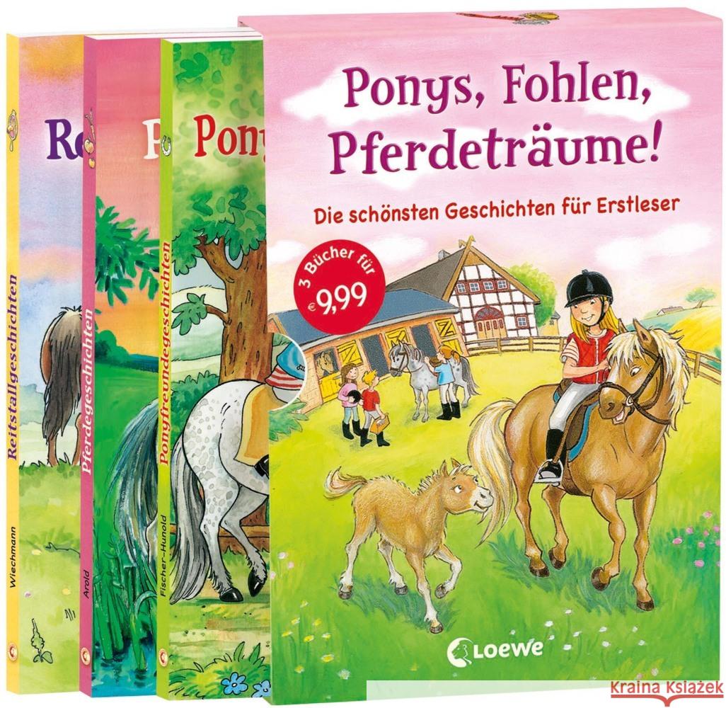 Ponys, Fohlen, Pferdeträume!, 3 Bde. : Die schönsten Geschichten für Erstleser. Pferdegeschichten; Ponyfreundegeschichten; Reitstallgeschichten  9783785577776 Loewe Verlag - książka