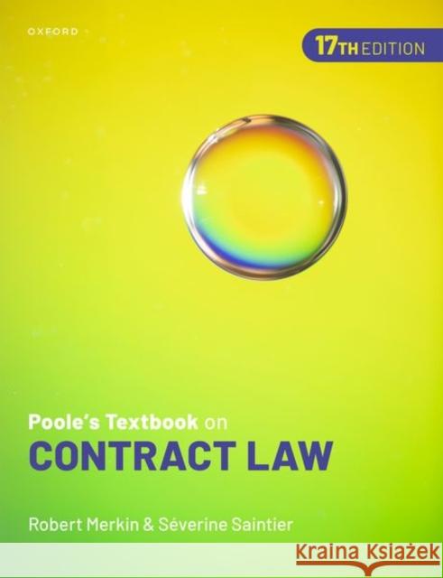 Poole's Textbook on Contract Law Severine (Professor in Commercial Law, University of Exeter) Saintier 9780198954866 Oxford University Press - książka