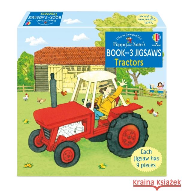 Poppy and Sam's Book and 3 Jigsaws: Tractors HEATHER AMERY 9781801318495 Usborne Publishing Ltd - książka