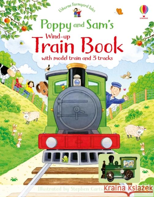 Poppy and Sam's Wind-up Train Book Sam Taplin Stephen Cartwright  9781474974936 Usborne Publishing Ltd - książka