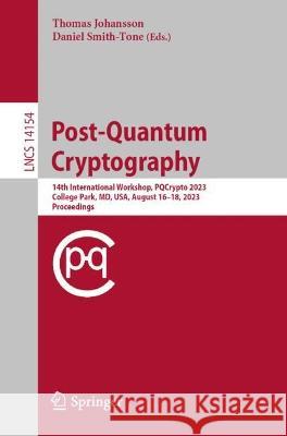 Post-Quantum Cryptography  9783031400025 Springer Nature Switzerland - książka