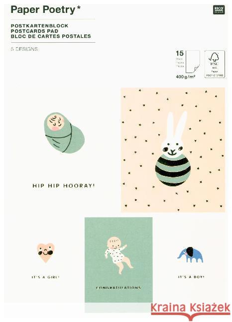 Postkartenblock, Baby  4051271396824 RICO-Design tap - książka