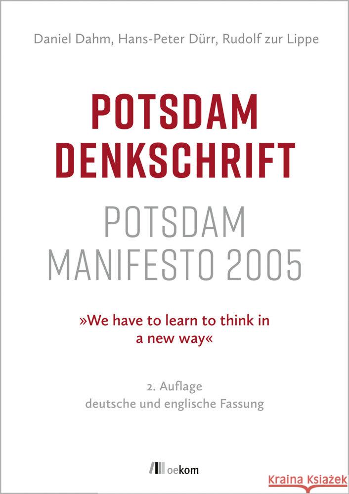 Potsdam Denkschrift Dahm, Daniel, Dürr, Hans-Peter, Zur Lippe, Rudolf 9783962383343 oekom - książka