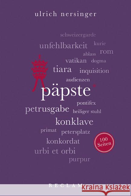 Päpste. 100 Seiten Nersinger, Ulrich 9783150205396 Reclam, Ditzingen - książka