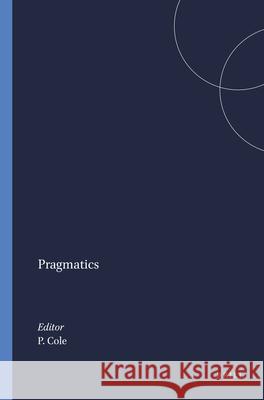 Pragmatics Peter Cole 9789004368514 Brill - książka