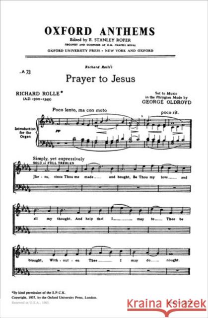 Prayer to Jesus  9780193853577 Oxford University Press - książka