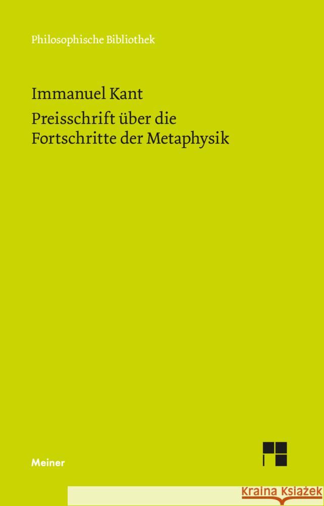 Preisschrift über die Fortschritte der Metaphysik Kant, Immanuel 9783787346776 Meiner - książka