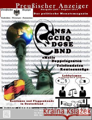 Preussischer Anzeiger: Das politische Monatsmagazin - Ausgabe Juli / August 2014 Luley, Wolfgang 9781500509248 Createspace - książka