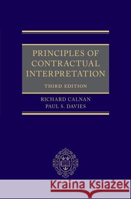 Principles of Contractual Interpretation 3e Paul S. (Barrister, Barrister, Essex Court Chambers) Davies 9780198897163 Oxford University Press - książka