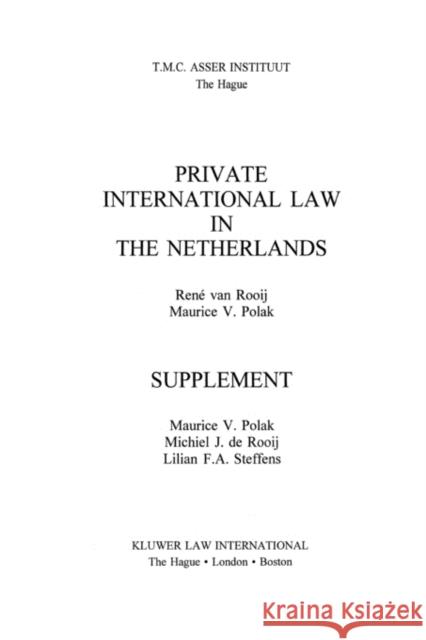 Private International Law in the Netherlands Van Rooij, René 9789041100849 Kluwer Law International - książka