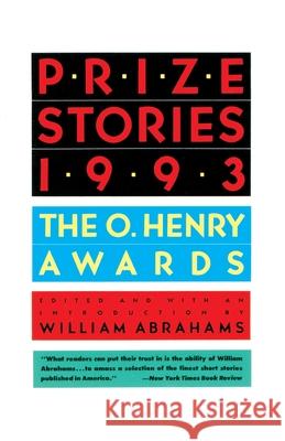 Prize Stories 1993: The O'Henry Awards William Miller Abrahams 9780385425322 Anchor Books - książka