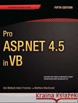 Pro ASP.NET 4.5 in VB Dan Mabbutt 9781430243533  - książka