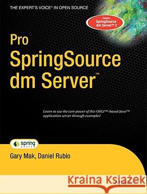 Pro Springsource DM Server Mak, Gary 9781430216407 Apress - książka
