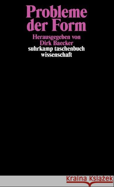 Probleme der Form  9783518286692 Suhrkamp - książka