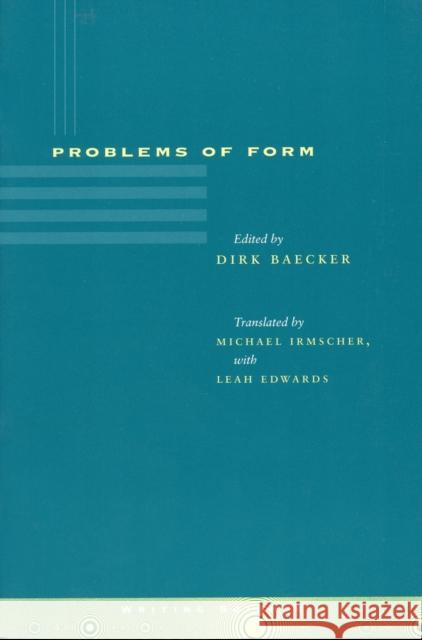 Problems of Form  9780804734233 Stanford University Press - książka