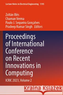 Proceedings of International Conference on Recent Innovations in Computing  9789819734443 Springer Nature Singapore - książka