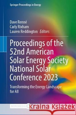 Proceedings of the 52nd American Solar Energy Society National Solar Conference 2023  9783031391460 Springer Nature Switzerland - książka