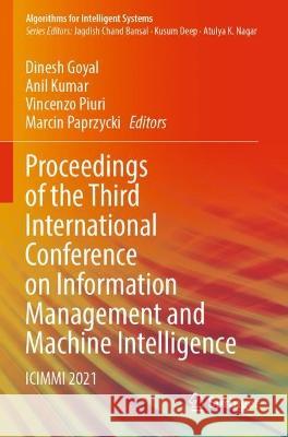 Proceedings of the Third International Conference on Information Management and Machine Intelligence  9789811920677 Springer Nature Singapore - książka