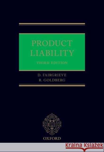 Product Liability Duncan Fairgrieve Richard S. Goldberg 9780199679232 Oxford University Press, USA - książka