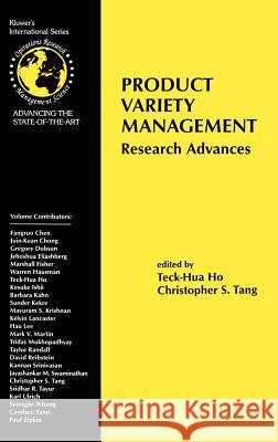 Product Variety Management: Research Advances Teck-Hua Ho 9780792382263 Springer - książka