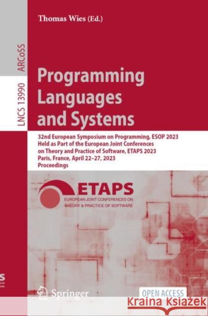 Programming Languages and Systems  9783031300431 Springer Nature Switzerland - książka