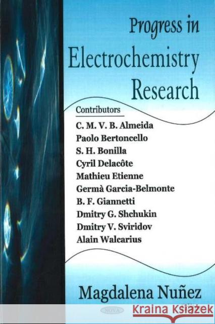 Progress in Electrochemistry Research Magdalena Nunez 9781594544491 Nova Science Publishers Inc - książka