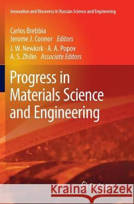 Progress in Materials Science and Engineering Carlos Brebbia Jerome J. Connor 9783030092054 Springer - książka