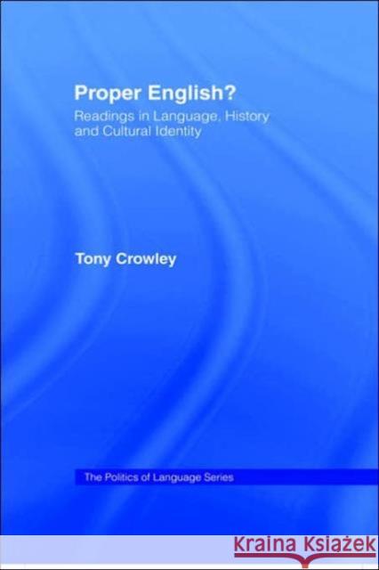Proper English Tony Crowley 9780415046787  - książka
