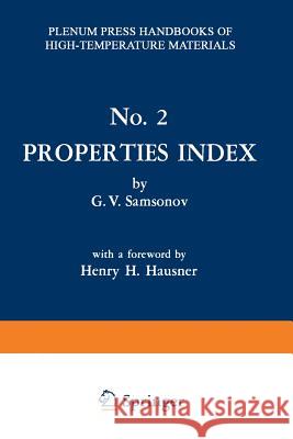 Properties Index G. V. Samsonov 9781489950932 Springer - książka