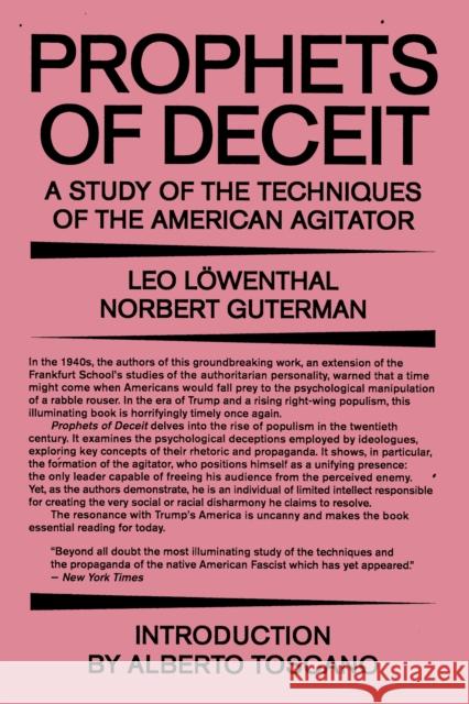 Prophets of Deceit: A Study of the Techniques of the American Agitator Norbert Guterman 9781788736961 Verso Books - książka