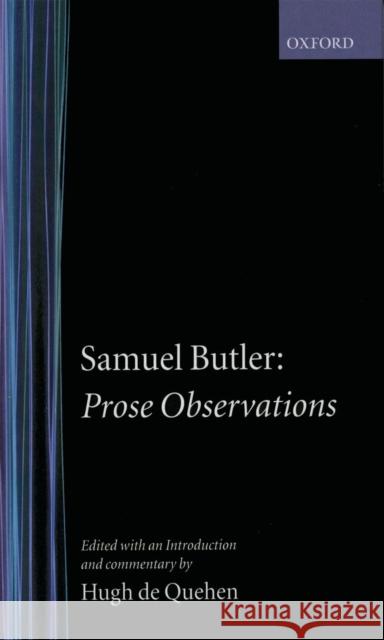 Prose Observations  9780198127284 OXFORD UNIVERSITY PRESS - książka