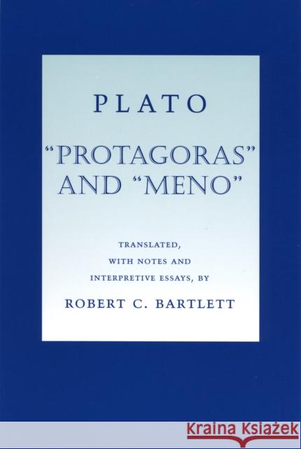 Protagoras and Meno Plato 9780801441998 Cornell University Press - książka
